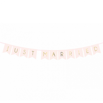 Bannergirlande Just Married Rosa